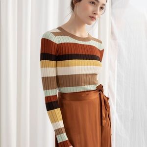 & Other Stories Stripped Ribbed Sweater